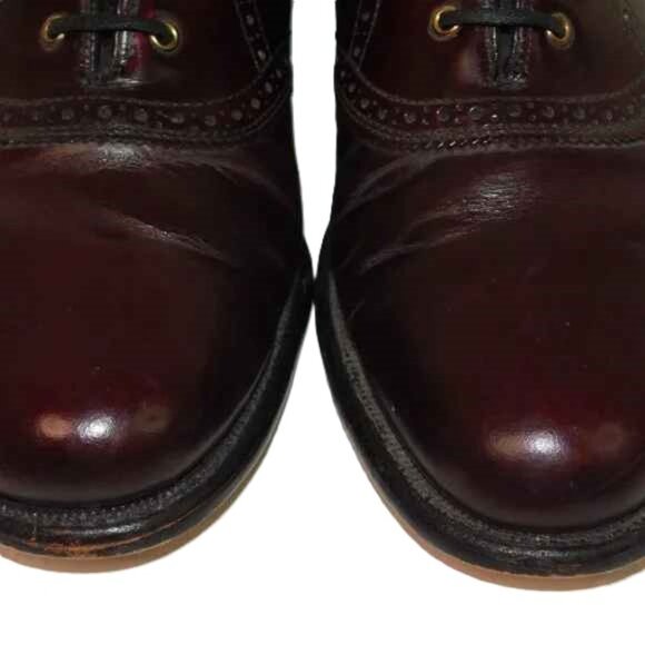 Keith Highlanders Leather Oxford Lace Up Burgandy Dress Shoes Men's Size 8 1/2 - Picture 3 of 12